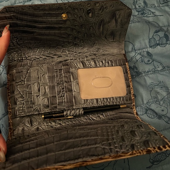 Brahmin Crocodile-Embossed Tote - Gray and Brown - Picture 4 of 4